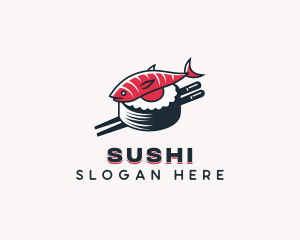 Fish Sushi Dining logo design