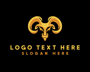 Aries - Golden Ram Goat logo design