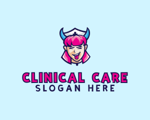 Crazy Nurse Woman logo design