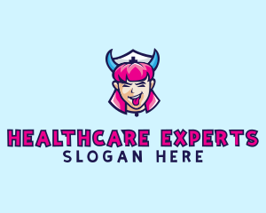 Physician - Crazy Nurse Woman logo design