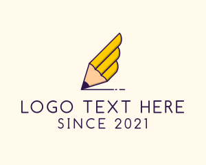 Grade School - Winged Writing Pencil logo design