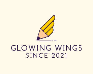 Winged Writing Pencil logo design