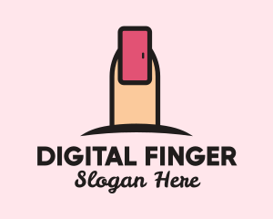Finger - Pink Fingernail Door logo design