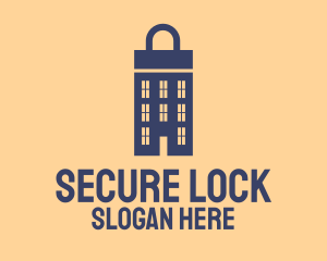 Lock - Blue Apartment Lock logo design