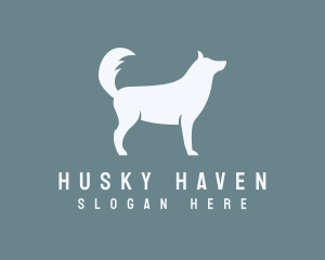 Husky Dog Wolf logo design