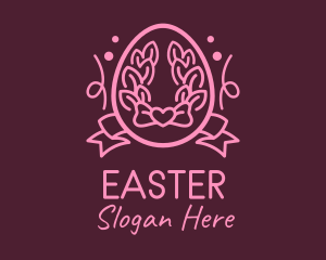 Easter Heart Wreath  logo design