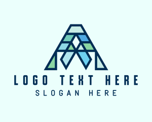 Modern Geometric Letter A Logo