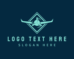 Airplane - Propeller Airplane Transportation logo design