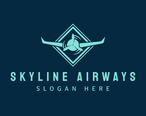 Airliner - Propeller Airplane Transportation logo design