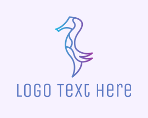 Aquarium - Seahorse Marine Animal logo design