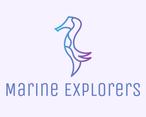 Seahorse Marine Animal  logo design