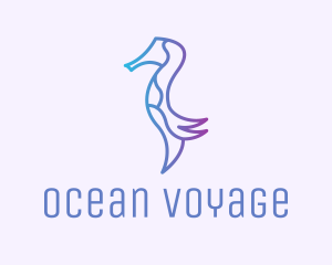 Seahorse Marine Animal  logo design