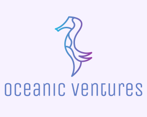 Seahorse Marine Animal  logo design