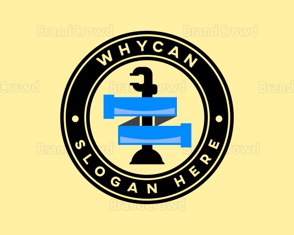 Handyman Pipe Wrench Plunger Logo