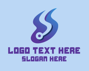 Flow - Blue Technology Letter S Flow logo design