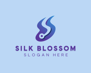 Blue Technology Letter S Flow  logo design