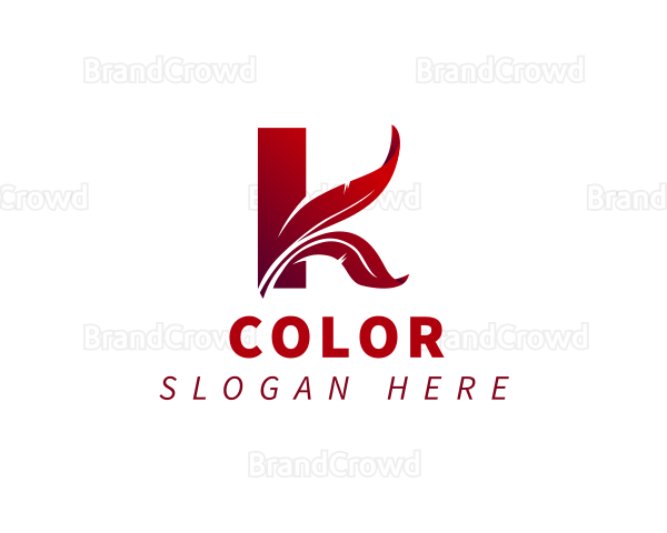 Feather Business Letter K Logo