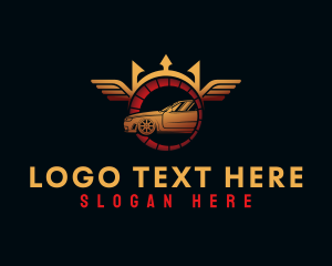Sedan - Wings Auto Car logo design