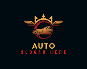 Wings Auto Car logo design