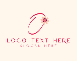 Pink - Pink Flower Letter O logo design