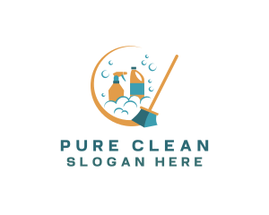 Clean Sanitation Disinfection logo design