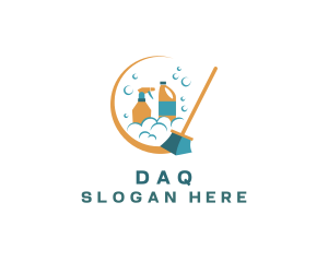 Mop - Clean Sanitation Disinfection logo design