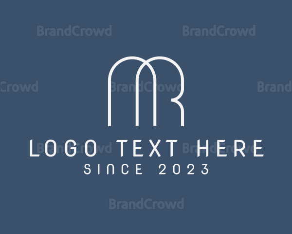 Simple Style Monoline Letter MR Logo
