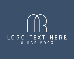 Letter Mr - Simple Style Monoline Letter MR logo design