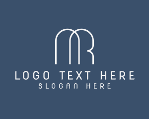Simple Style Monoline Letter MR Logo
