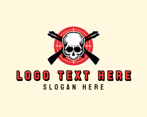 Skeleton - Target Shotgun Skull logo design