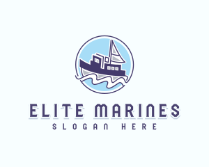 Marine Fishing Boat logo design