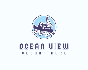 Marine Fishing Boat logo design