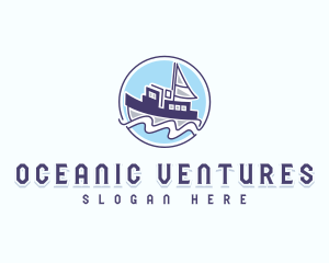 Marine Fishing Boat logo design