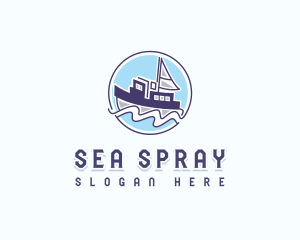 Marine Fishing Boat logo design