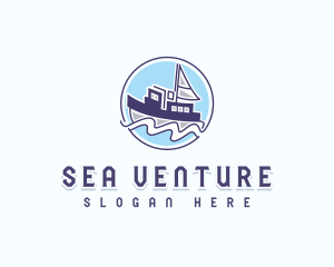 Marine Fishing Boat logo design