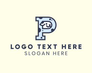 Canine - Spotted Cute Dog logo design
