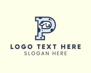 Shelter - Spotted Cute Dog logo design