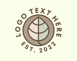 Vegan - Nature Leaf Badge logo design