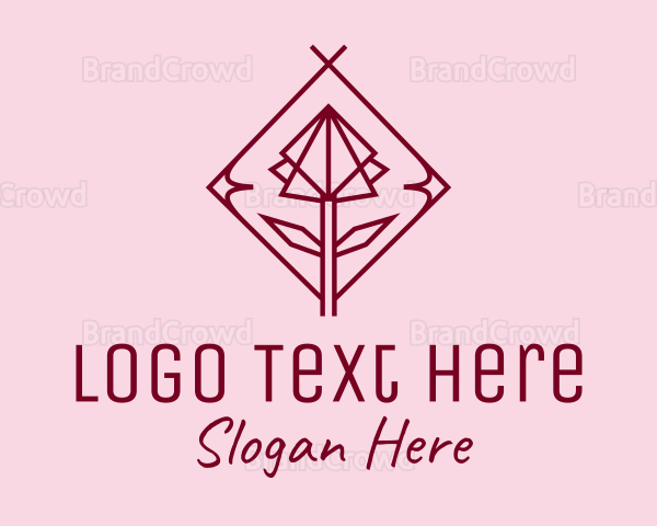 Maroon Geometric Rose Logo