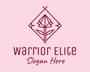 Maroon Geometric Rose  Logo
