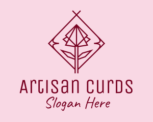 Maroon Geometric Rose  logo design