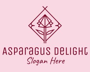 Maroon Geometric Rose  logo design