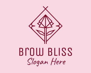 Maroon Geometric Rose  logo design