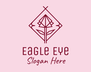 Maroon Geometric Rose  logo design