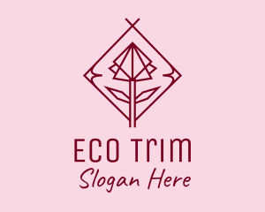 Maroon Geometric Rose  logo design