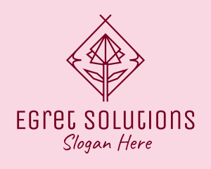 Maroon Geometric Rose  logo design