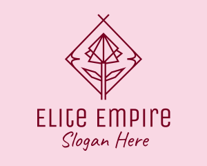 Maroon Geometric Rose  logo design