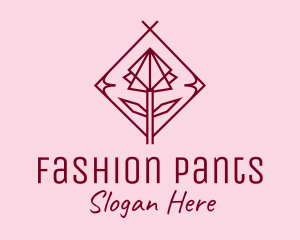 Maroon Geometric Rose  logo design