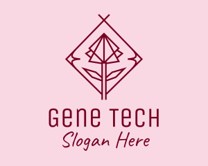 Maroon Geometric Rose  logo design