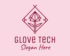 Maroon Geometric Rose  logo design